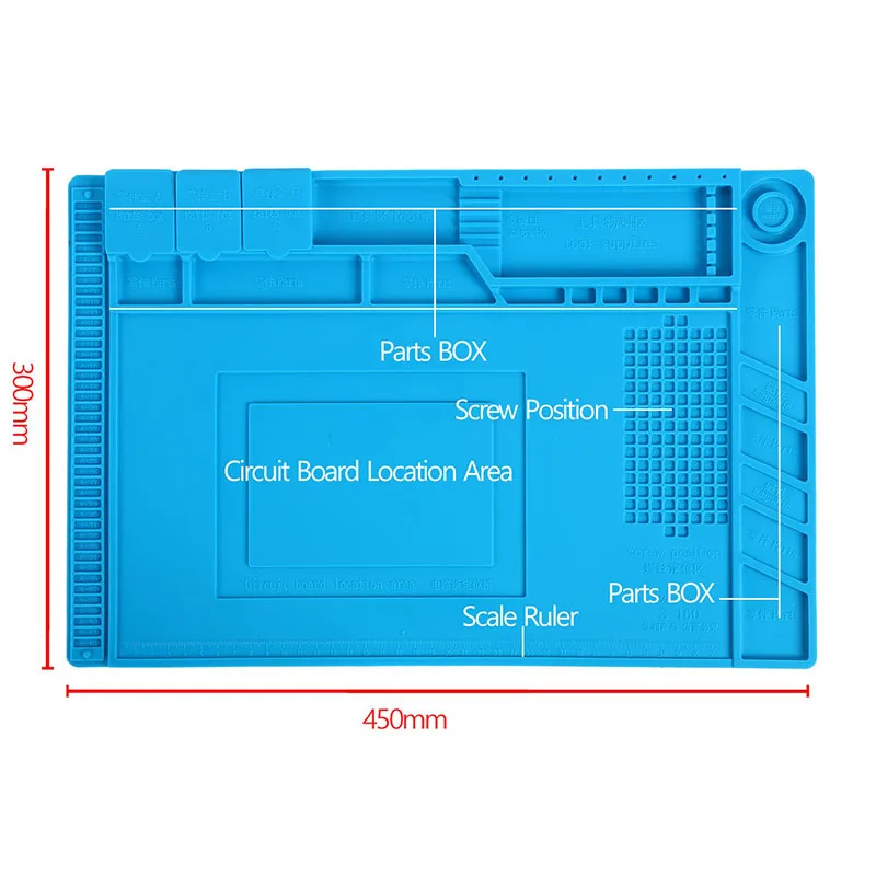 

Heat-resistant Soldering Silicone Mat For Heat Gun BGA Soldering Station Insulation Pad Repair Tools Maintenance Platform Desk