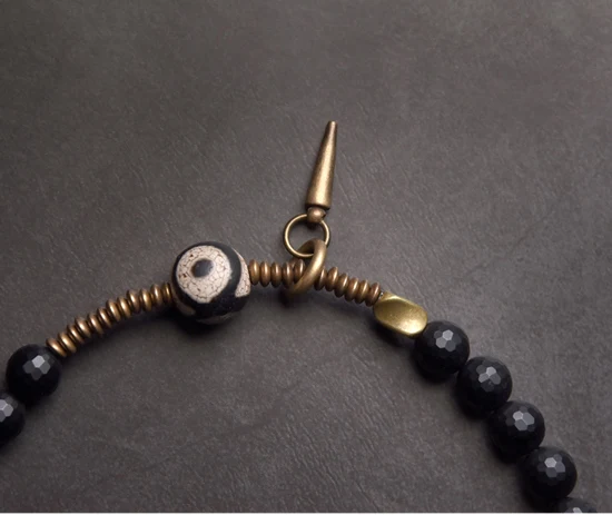 Faced-Black-Obsidian-Tibetan-Bead-Bracelet-Mixed-Vintage-Processed-Copper-Vajar-Buddhism-Zen-Healing-Jewelry-Unisex-Male-Female (10)