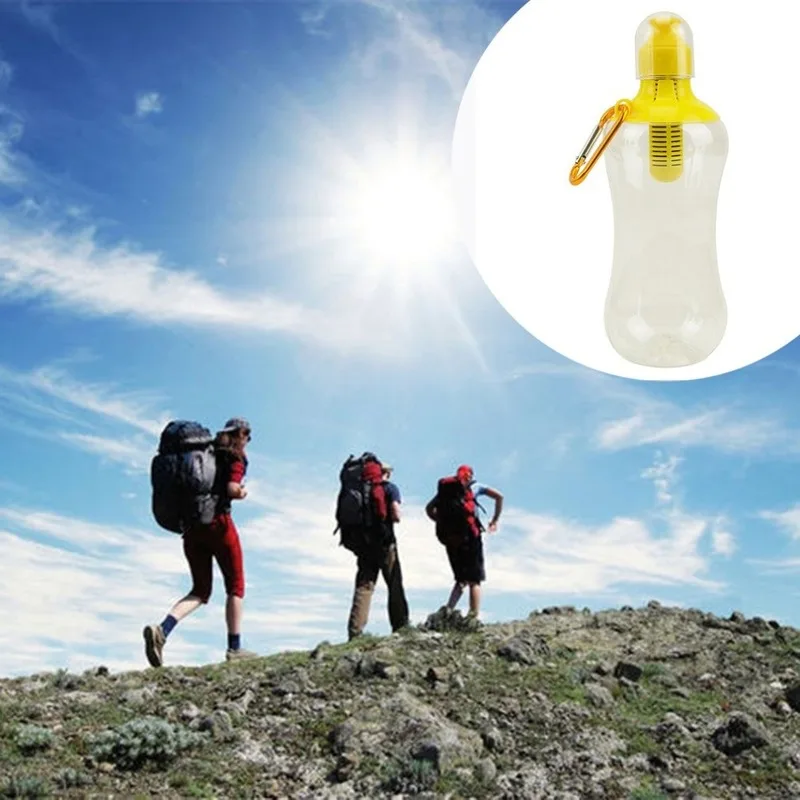 

1PC 550ml Water Filtering Bottle Multi-purpose Bottle for Outdoor Sports New Hiking Tea Bottle Creative Water Purifying Bottle