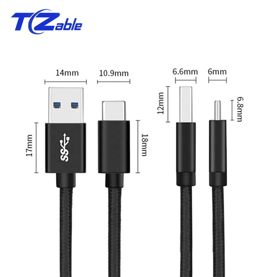 Кабель с разъемом usb-c для быстрой зарядки 3A оплетка USB-C Зарядное устройство Шнур Тип-C "папа" в USB A входящий Штекер кабель для мобильного телефона 1M 1,5 M 2M для samsung S10 плюс