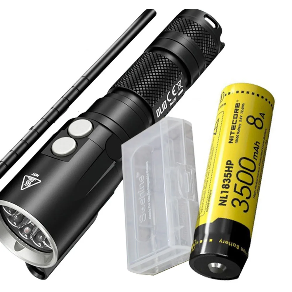 NITECORE DL10 Дайвинг фонарик XP-L HI V3 светодиодный Макс. 1000LM водонепроницаемый 30 м Дайвинг свет Подводные факел + NL1835HP батареи