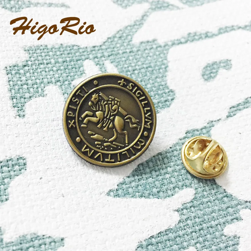 

100pcs Customized Masonic Knights Templar SEAL Dome of the Rock Temple Pins and Brooch Freemason Hat Jacket Tie Tack Lapel Pin