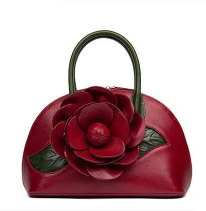 TOMUBIRD новая мода ручной работы объемный цветок превосходный дизайнер кожи известный бренд женские сумки из натуральной кожи - Цвет: Red