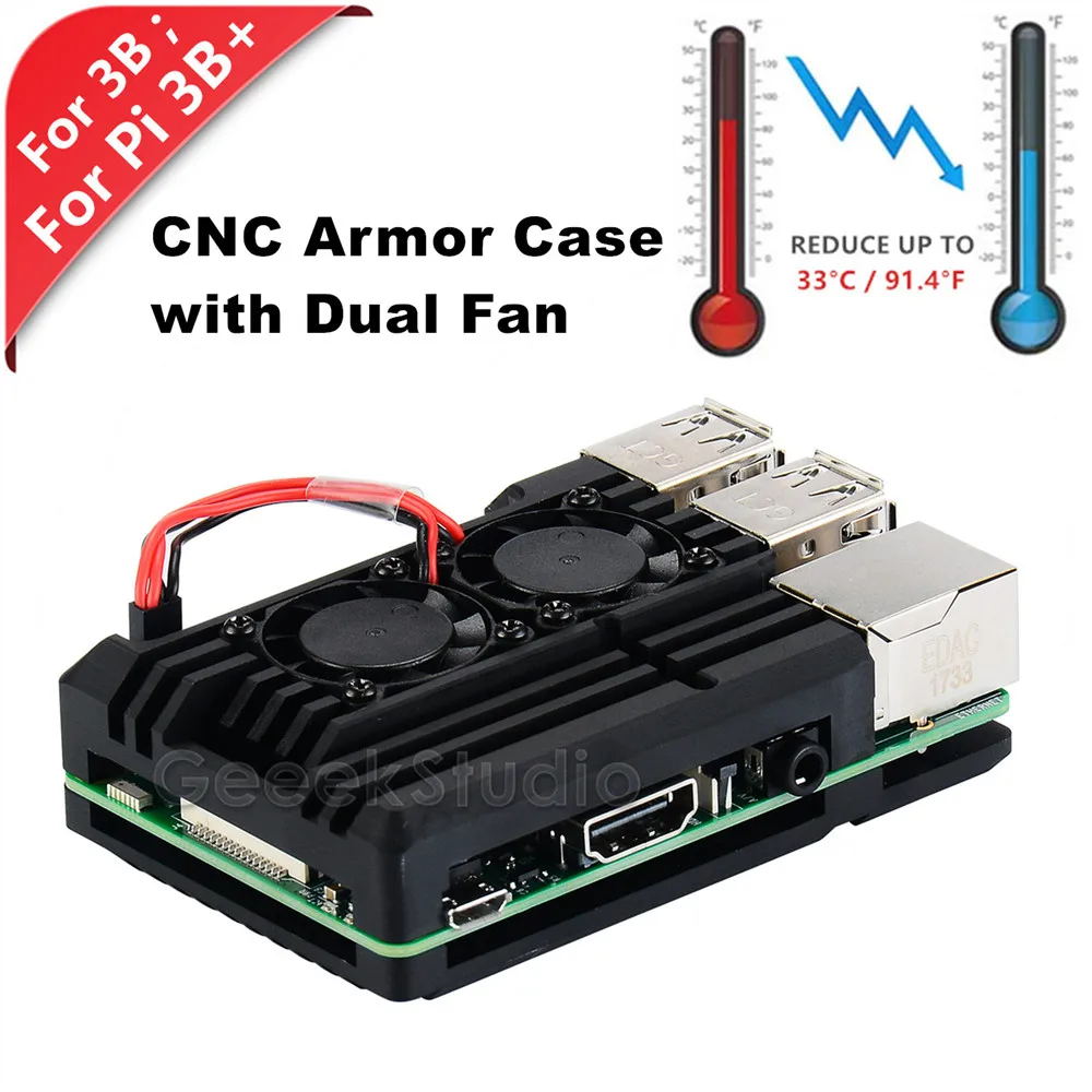 Новинка! Raspberry CNC алюминиевый сплав бронированный чехол с охлаждающим радиатором