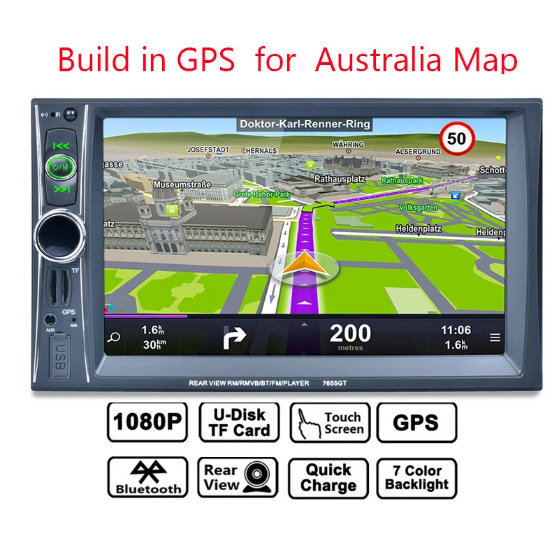 

GUBANG HD Touch Screen Car GPS Navigation MP5 Playes WCE system Rear View Camera Bluetooth AUX Audio