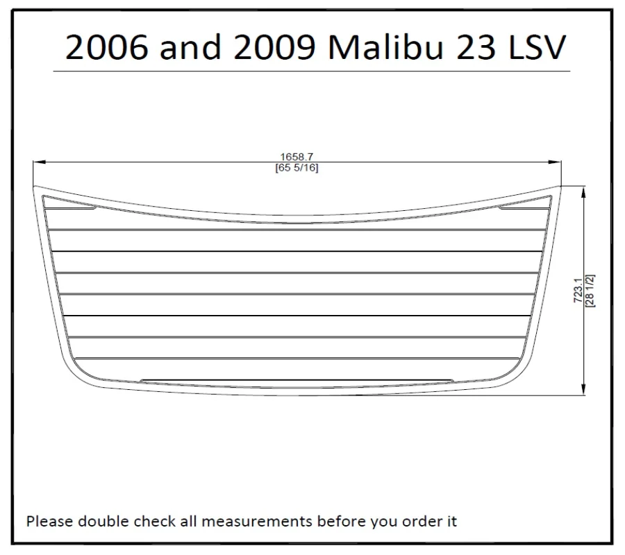 

2006 and 2009 Malibu 23 LSV Swim Platform Pad Boat EVA Teak Decking 1/4" 6mm