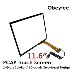 Obeytec 11,6 "мульти Сенсорный экран Стекло, P-CAP touch Сенсор, 10 точек касания, 3 мм Толщина Стекло