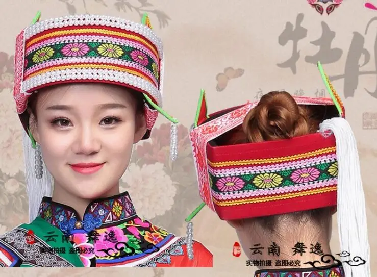 Yi Miao Zhuang Dong, народные головные уборы, шапочки, народный праздник, головные уборы - Цвет: type 1 adult