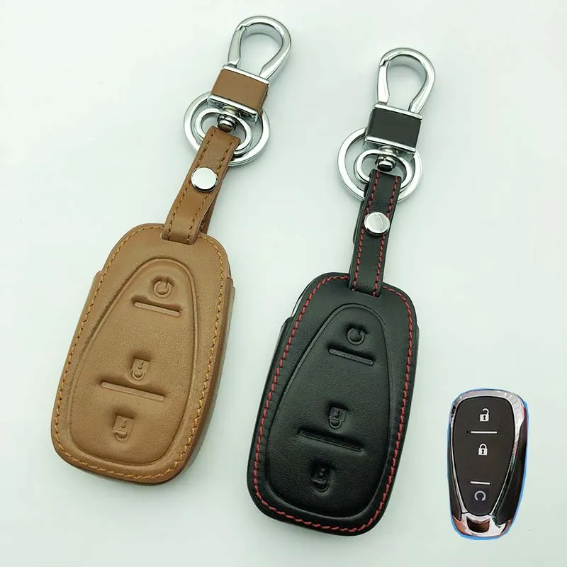 Genuine leather car key cover case set for Chevrolet newest super