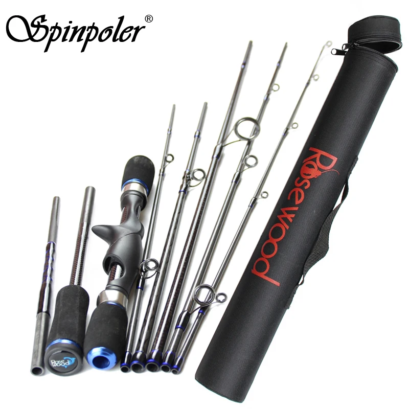 

Spinpoler Portable Multi-Function Fishing Rod 1.8m 2.1m M/MH Power 8 Sections Travel Fishing Rod Carbon Fiber With Rod Tubes