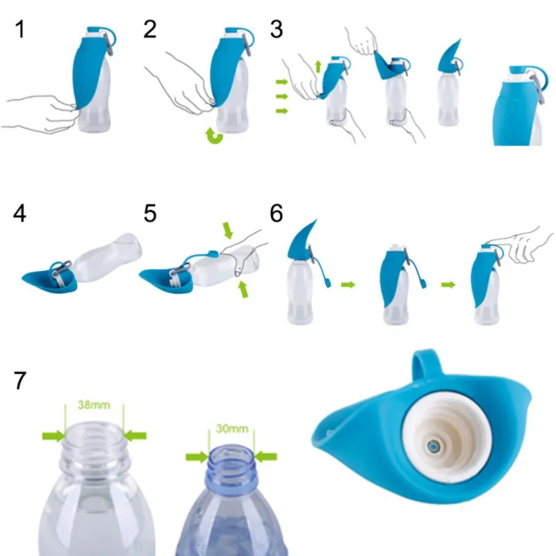 650ml Sport Portable Pet Dog Water Bottle Expandable Silicone Travel Dog Bowl For Puppy Cat Drinking Outdoor Water Dispenser