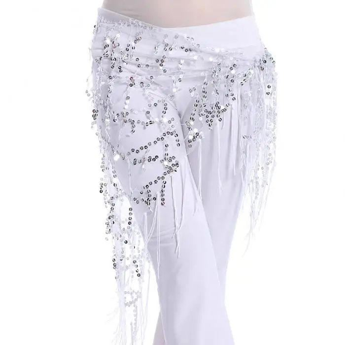 Новинка 2019 года для женщин танец живота практика шарф нейлон пряжа обёрточная бумага пояс юбка блесток ленточки одежда