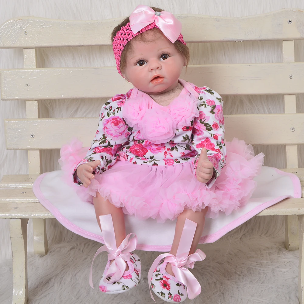 

Bebes Reborn doll Baby Realistic Soft Silicone Reborn Babies Girl 22 Inch 55cm Adorable Kids Brinquedos Toy