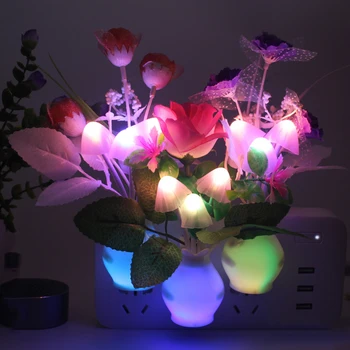 

Light sensor sensitive romantic colorful LED night light pomegranate potted night lights for home bedroom wall decoration
