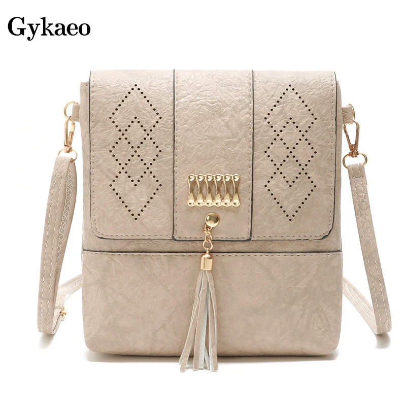 Gykaeo الإناث الجوف خارج غطاء شرابة حقائب كتف حقائب الماركات الشهيرة للمرأة صغيرة بو الجلود مساء مخلب Crossbody أكياس