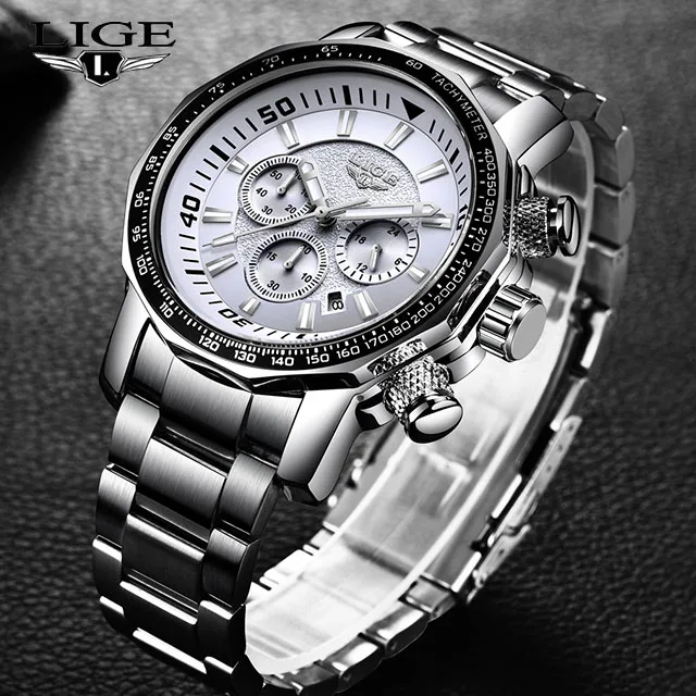 Relogio Masculino LIGE мужские часы лучший бренд класса люкс Модные кварцевые Мужской