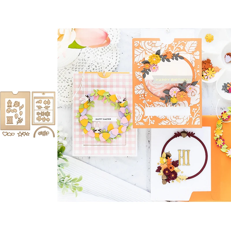 

Flower and Frame Metal Cutting Dies for Scrapbooking and Cards Making Paper Craft Album Decoration Die New 2019
