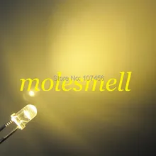 200 шт 3 мм Ультра яркий теплый белый светодиодный для 200 бесплатных резисторов 3 мм светоизлучающий диод 3 мм Прозрачная Круглая теплый белый светодиодный