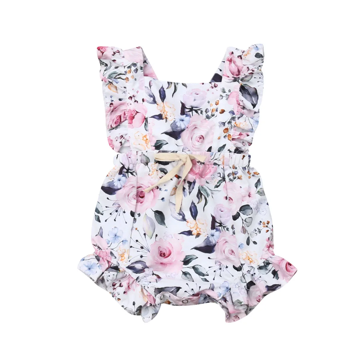 

New Infant Baby Girls Ruffles Floral Bodysuits Clothes Outfit Summer Jumpsuit Playsuit