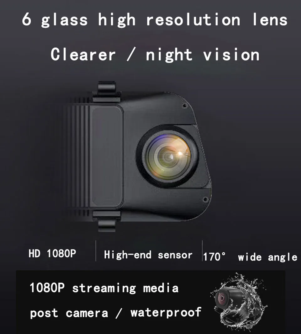 9,35 дюймовый автомобильный видеорегистратор с сенсорным экраном, камера, зеркало заднего вида, видеорегистратор с двумя объективами, видеорегистратор с функцией ночного видения, видеорегистратор FHD 1080 P, регистратор