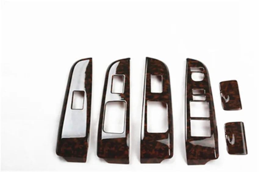 6 шт./лот ABS углеродное волокно зерно или деревянное зерно автомобиля окно Лифт панели украшения крышка для 2012- Toyota camry MK7 - Название цвета: style 1