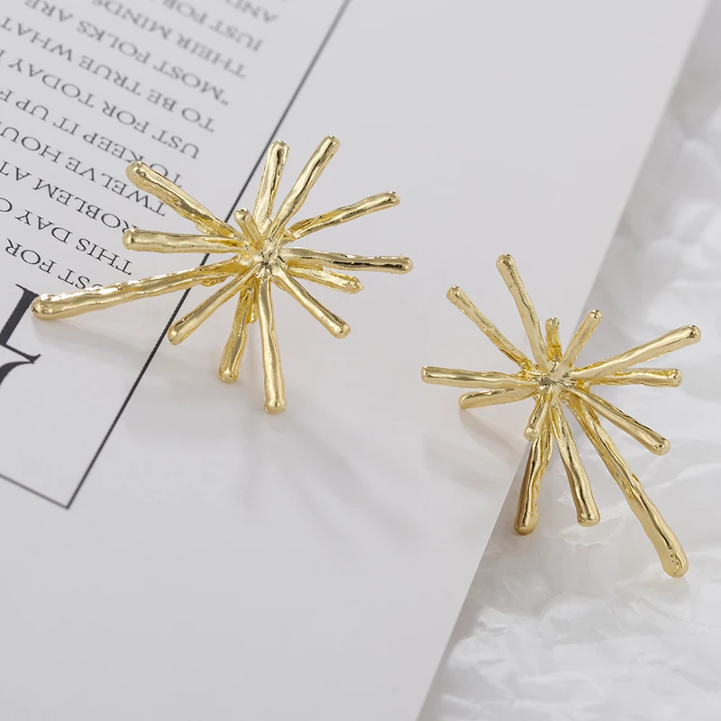 

AENSOA Simple Gold Silver Color Irregular Metal Round Drop Earrings For Women Vintage Jewelry Fashion 2019 Statement Earrings