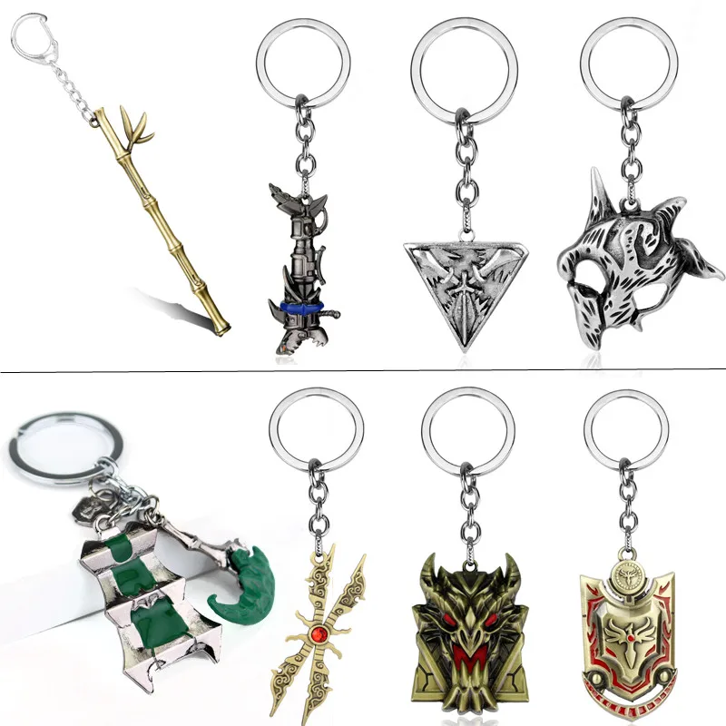 

Hot Cames Jewelry Keychain LOL Weapon Model Key Chain Metal Charm Key Ring collection Gift llaveros