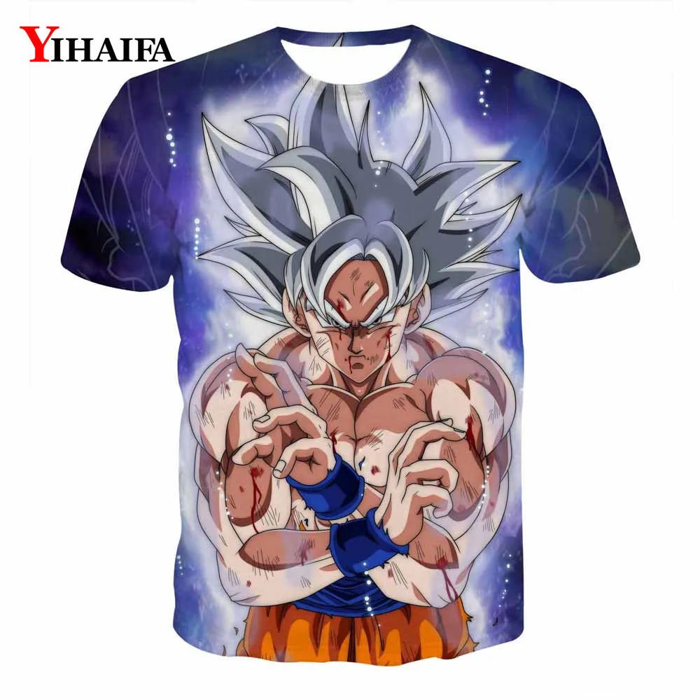 

New Summer Men 3D Print T shirt Fighting Goku Saiyan Anime Casual Tee Shirts Graphic Tee Pullover Short Sleeve Tops