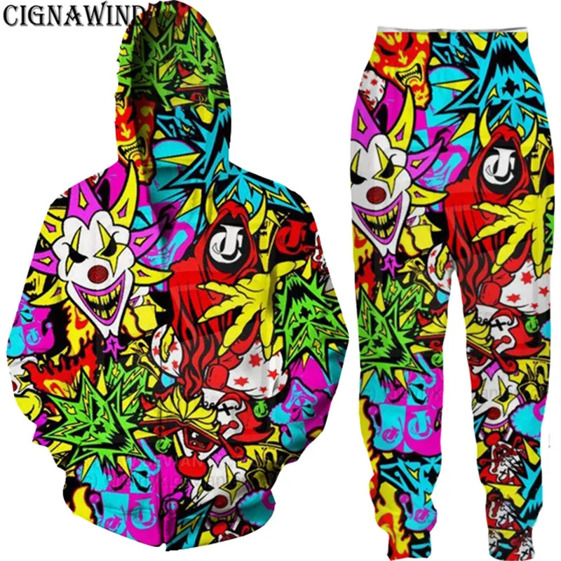 

New arrive novelty Tracksuit Insane Clown Posse men women 3D print tshirt+pants sweatshirt /zipper/hoodie/+pants streetwear tops