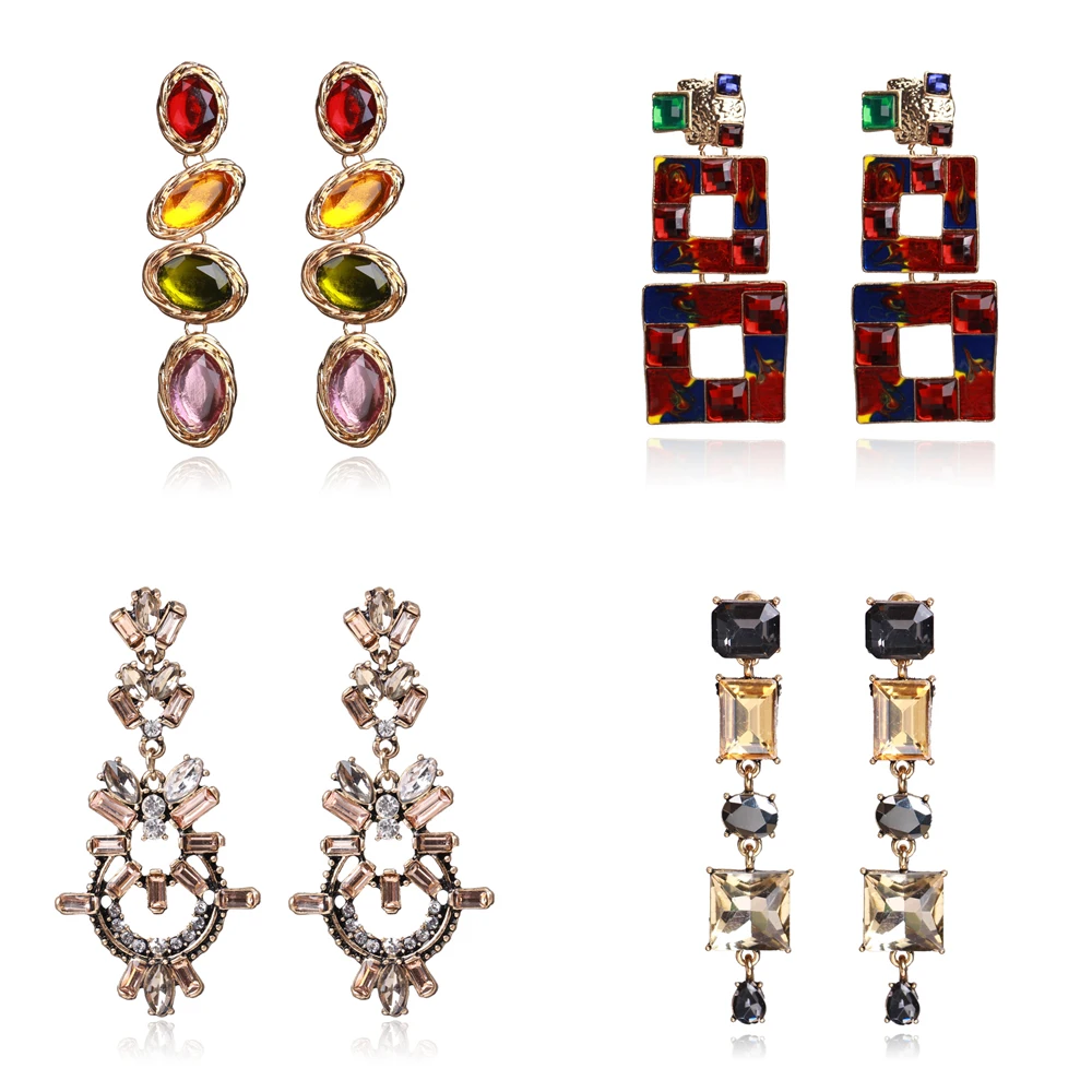 

Ztech 2019 Za Fashion Drop Earrings For Women Vintage Dangle Earrings Long Metal Punk Style Geometric Charm Jewelry Bijoux