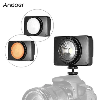 

Andoer SC-408 Mini LED Video Light Photo Studio Lamp 5500K Daylight Built-in USB Rechargeable w/White Yellow Filter/Adapter
