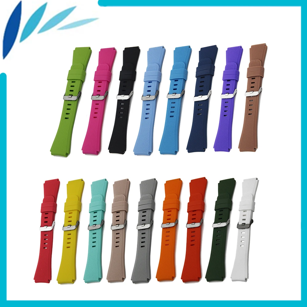 Silicone Rubber Watch Band 22mm for Movado Stainless Steel Pin Clasp