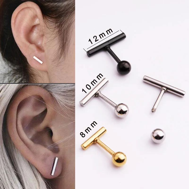 Sellsets 1 pc פאנק נשים פשוט זעיר אופנתי כדור בר אוזן tragus helix צריח סחוס daith פירסינג תכשיטים|תכשיטי גוף| - AliExpress