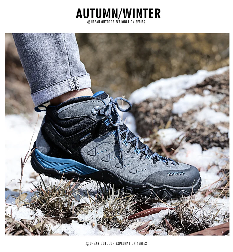 HUMTTO, мужские зимние уличные треккинговые ботинки, обувь, кроссовки для мужчин, кожаные альпинистские горные ботинки, мужские кроссовки