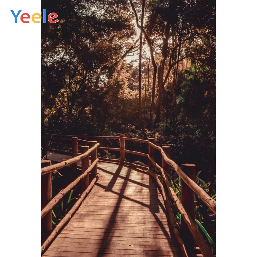 

Yeele Landscape Family Photo Wood Bridge Grunge Paint Photography Backdrop Personalized Photographic Background For Photo Studio