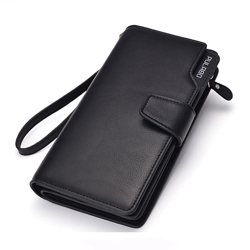Новые Длинные мужские кожаные кошельки большой емкости бизнес дизайнерская сумочка клатч для мужчин кредитница черный коричневый кошелек