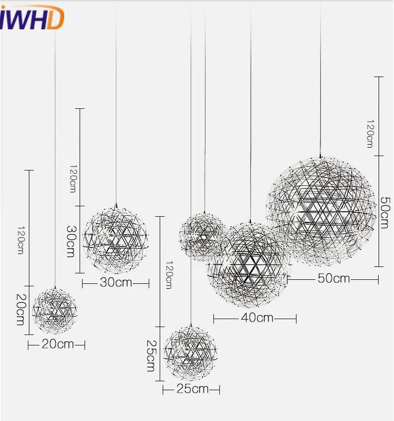 IWHD светодиодный подвесной светильник, модный дизайн, подвесной светильник из нержавеющей стали, светильник для столовой, Домашний Светильник, светильники