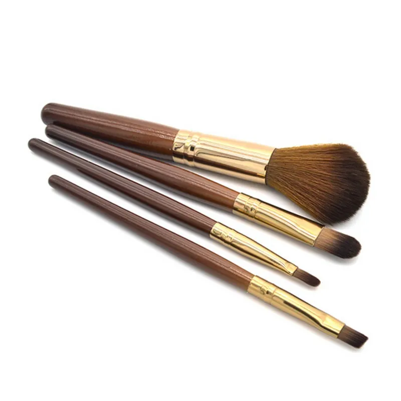 4pcs Mini Makeup brush Set Coffe color Cosmetics Kit de pinceis de maquiagem high-end Make up Tool Hair Foundation Brushes Kit