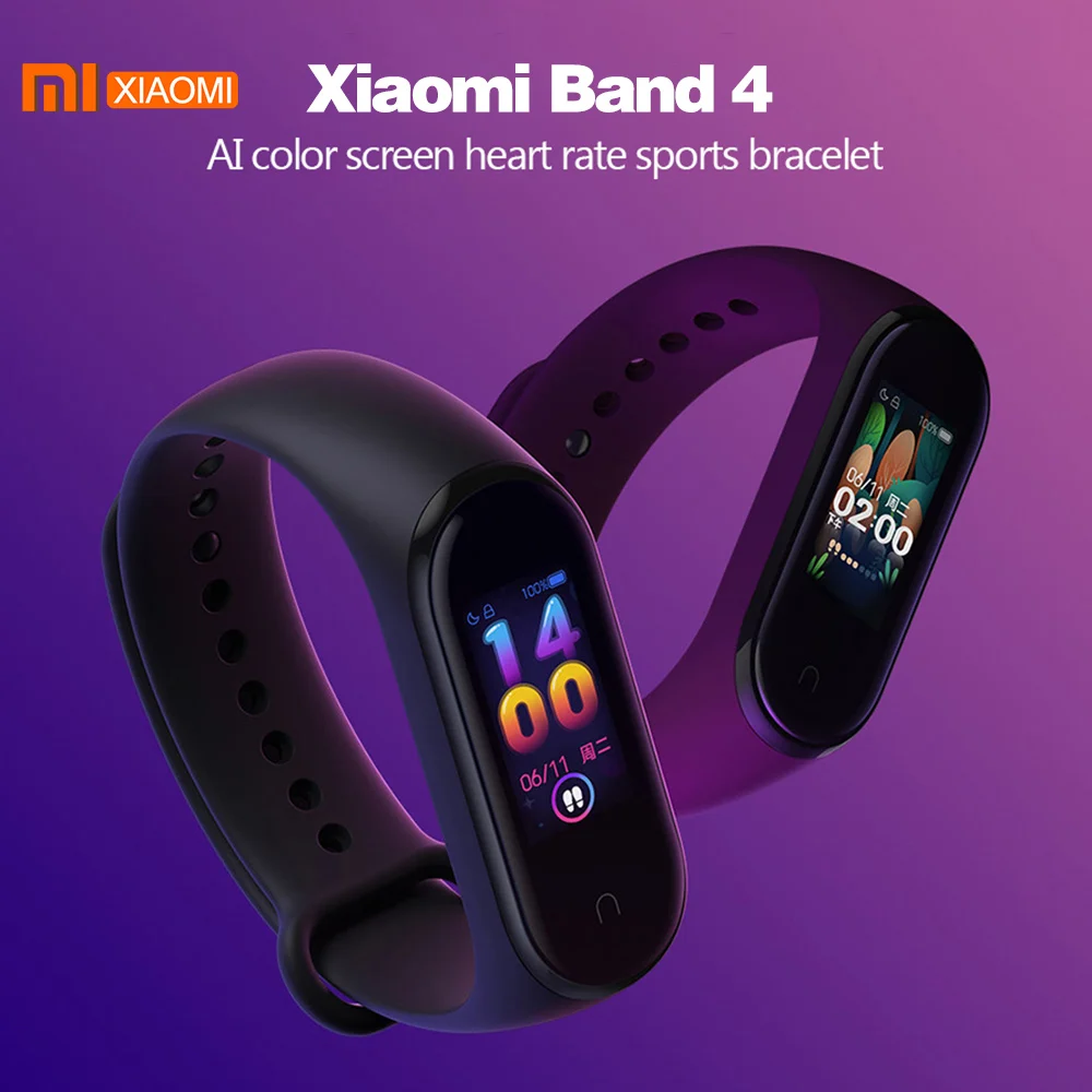 Смарт браслет Xiaomi Mi Band 4 фитнес трекер с цветным сенсорным экраном AMOLED Bluetooth 5 0