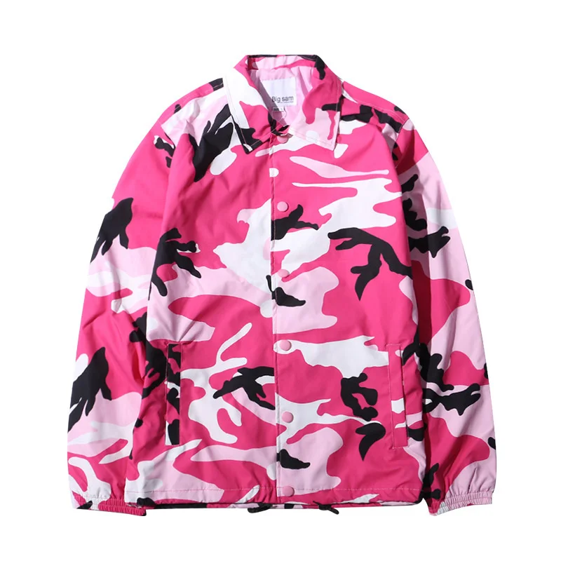 pink cargo coat Тонкая мужская куртка-карго, военная камуфляжная куртка размера плюс, более размера, хип-хоп Уличная ветровка, пальто - Цвет: pink cargo coat