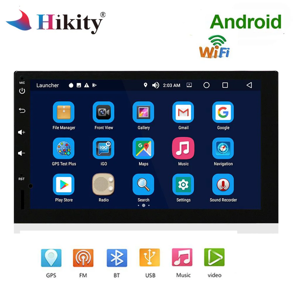 

Hikity 2 din Android 8.0 Car Radio Stereo GPS Navigation Multimedia Player Bluetooth 2Din 7" Autoradio no DVD Wifi USB Audio DAB