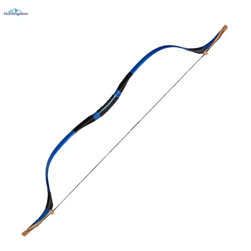 

Archery Recurve Bow Blue Snakeskin Traditional Wood Longbow  55inch Weights 30-60lbs Hunting Lift and Right Bow for Adult Teens