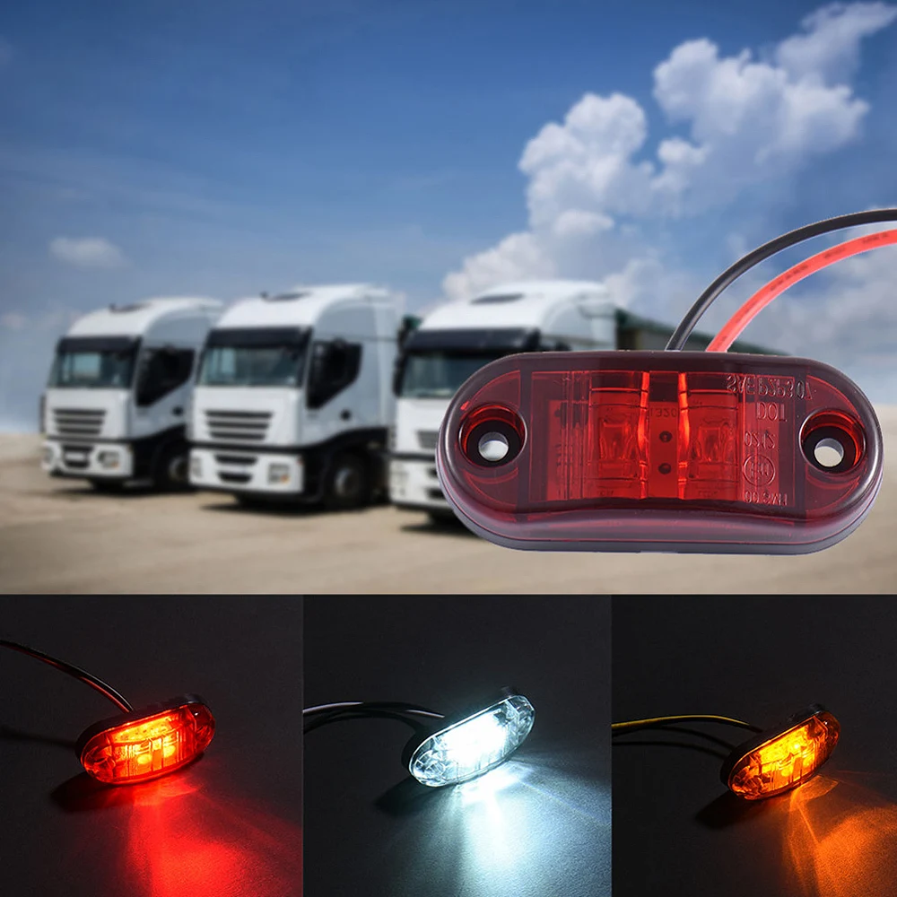 

2pc 24v12v LED Side Marker Lights for trucks Side Clearance Marker Light Lamp 12V for Trailer Lorry Bus Van Pickup Signal Light