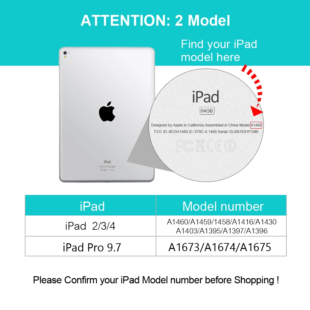 Чехол на айпад 4 3 2 Для iPad Pro 9.7 про ПУ Кожаный [ТПУ Мягкий Блеск Силиконовые Назад]