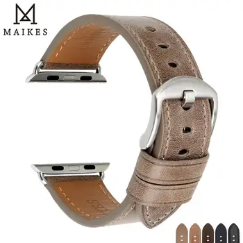 

MAIKES Watch Accessories for Apple Watch 4 Strap 44mm 40mm Leather Watch Bracelets iwatch Band 42mm 38mm Watchband Series 4 - 1