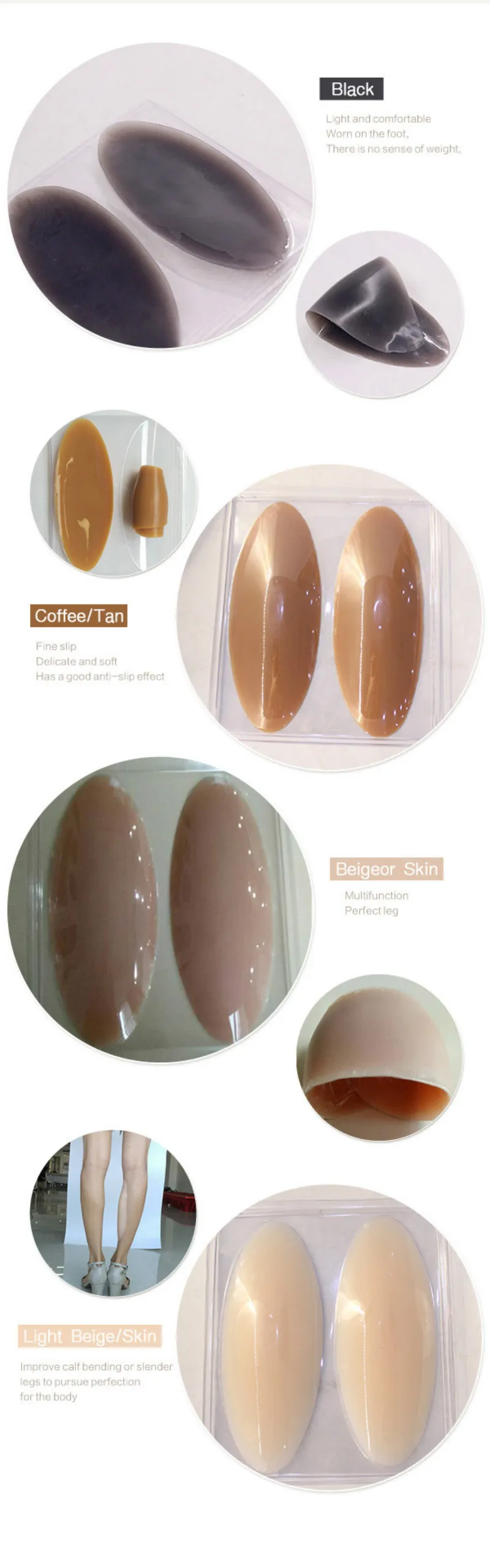 onlays de perna de silicone para pernas tortas ou finas