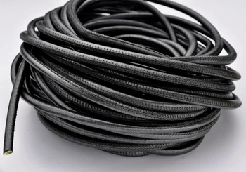 

3MM Round Nappa Stitched Leather Cord High Quality Premium Leather Cord Black