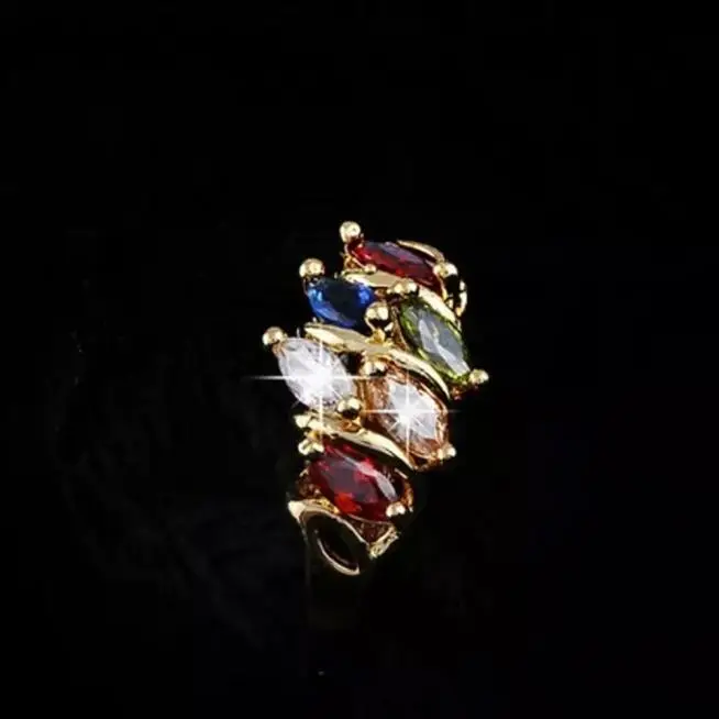 Элегантное Кольцо для женщин обручальное свадебное ювелирное изделие роскошный дизайн женское золотое Aolly красочное циркониевое кольцо ювелирное изделие Размер 6-9