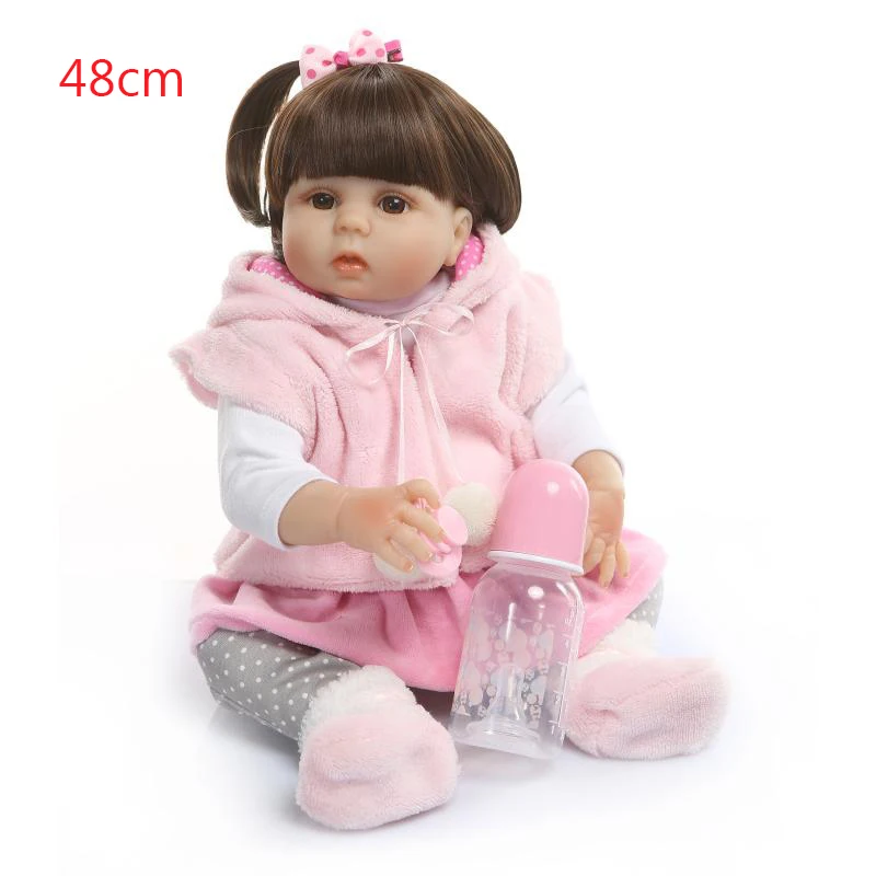 

Bebe doll reborn corpo de silicone inteiro realista 19" 48cm Full vinyl newborn baby girl dolls toys gift for child