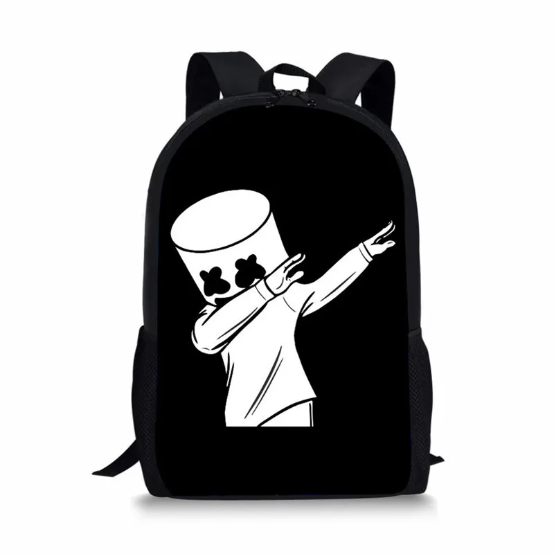 THIKIN School Bag Set 3D dj Marshmello Backpack For Teenage Boys Girls Student School Bags 3pcs/set Shoulder Bags mochila Custom